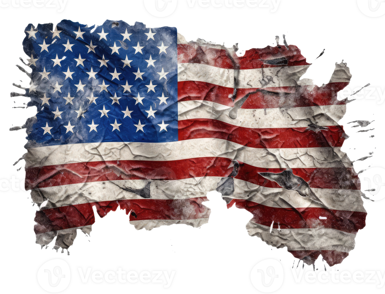 Flag of the United States of America with grunge texture . png
