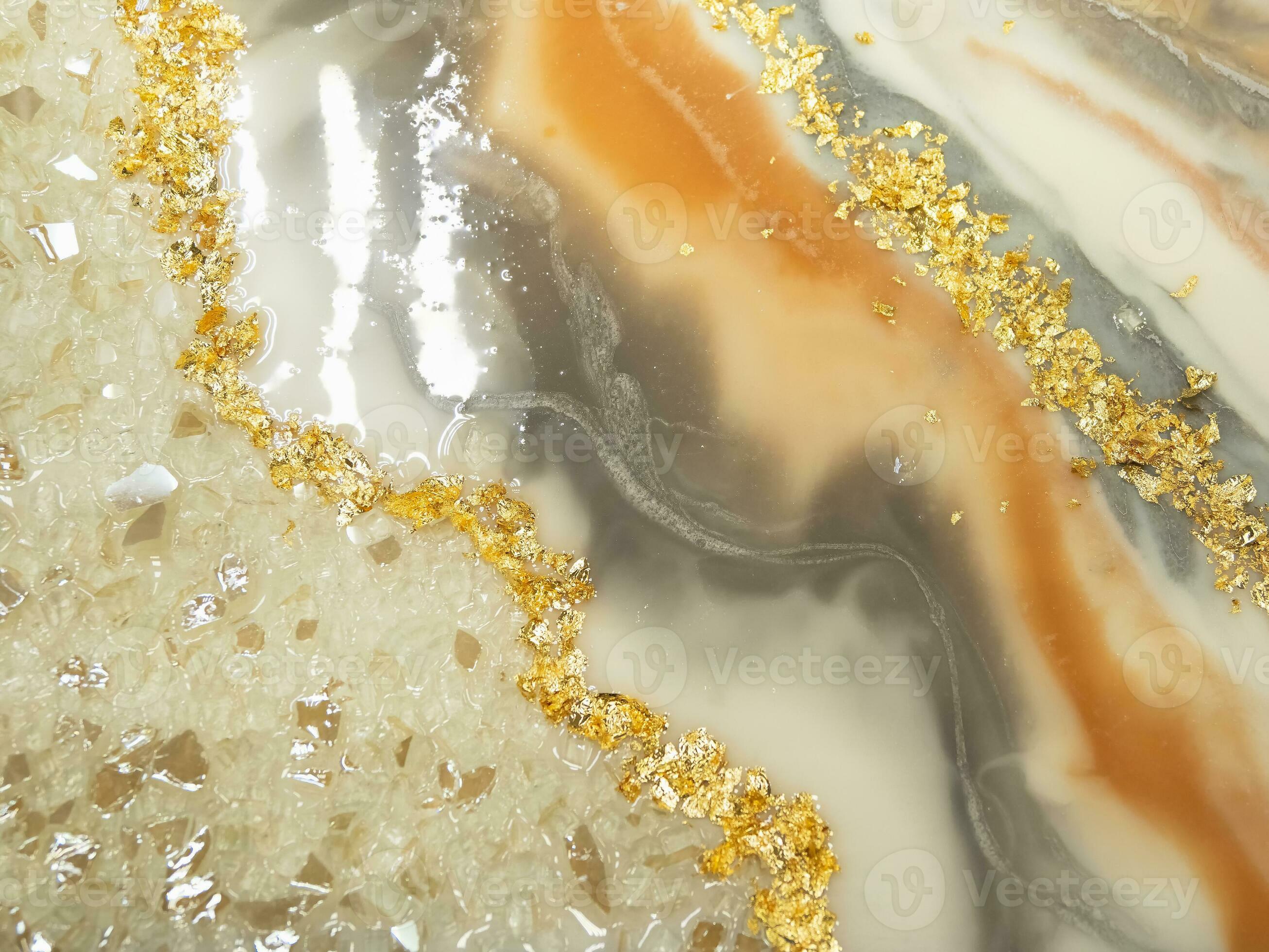 Golden Middle 2, Resin Art, Resin, Epoxy Resin, Fluid Art Art