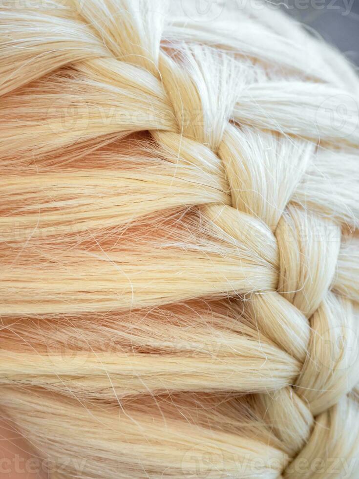 Braid on a mannequin close up photo