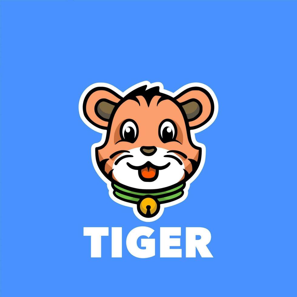 Cute tiger cartoon vector