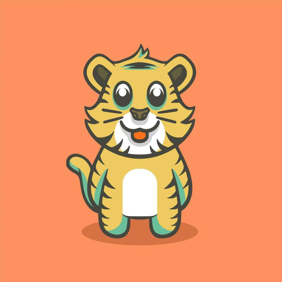Tiger cartoon illustration vector