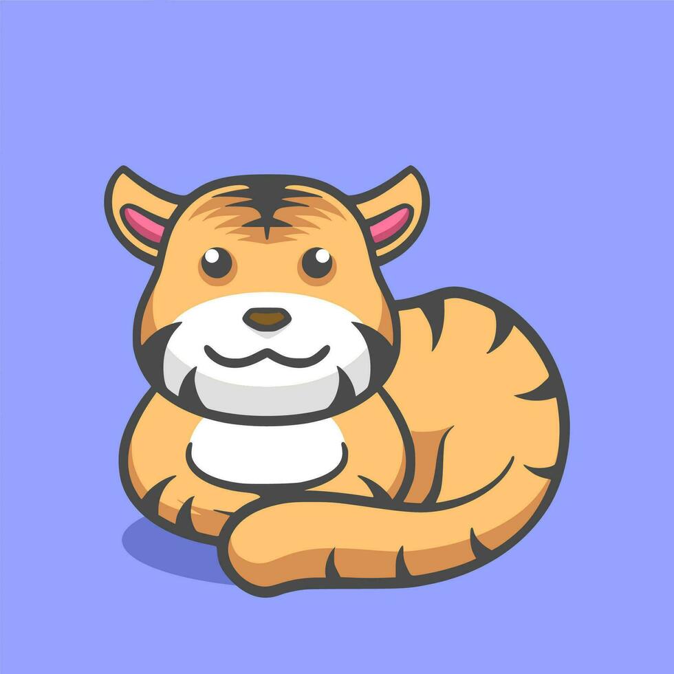 Tiger cartoon illustration vector
