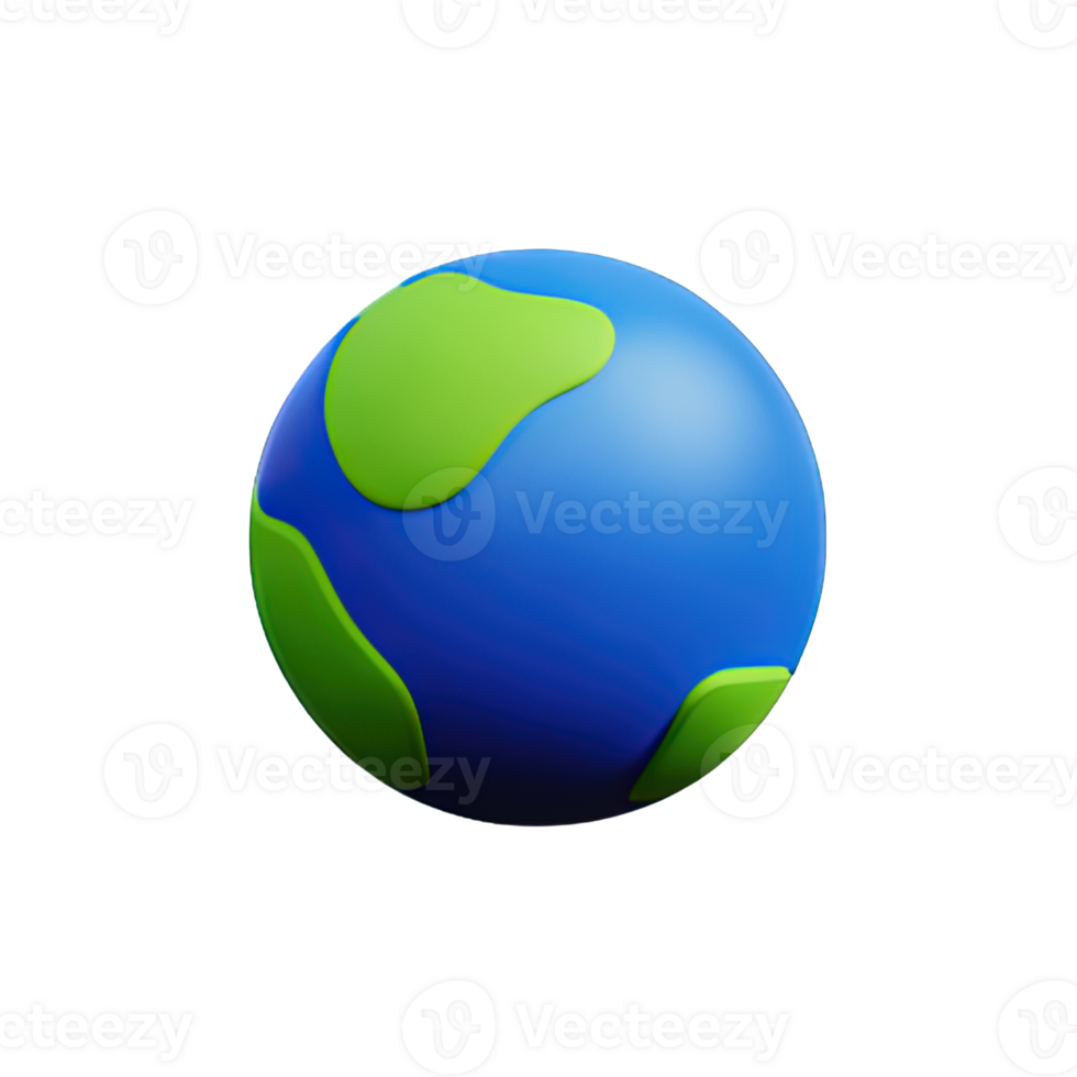 3D Cartoon planet Earth icon png