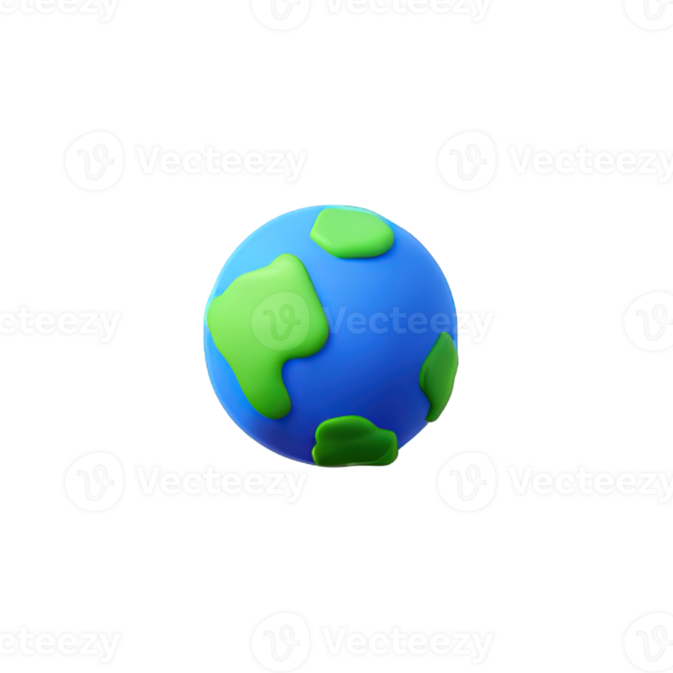 3D Cartoon planet Earth icon png
