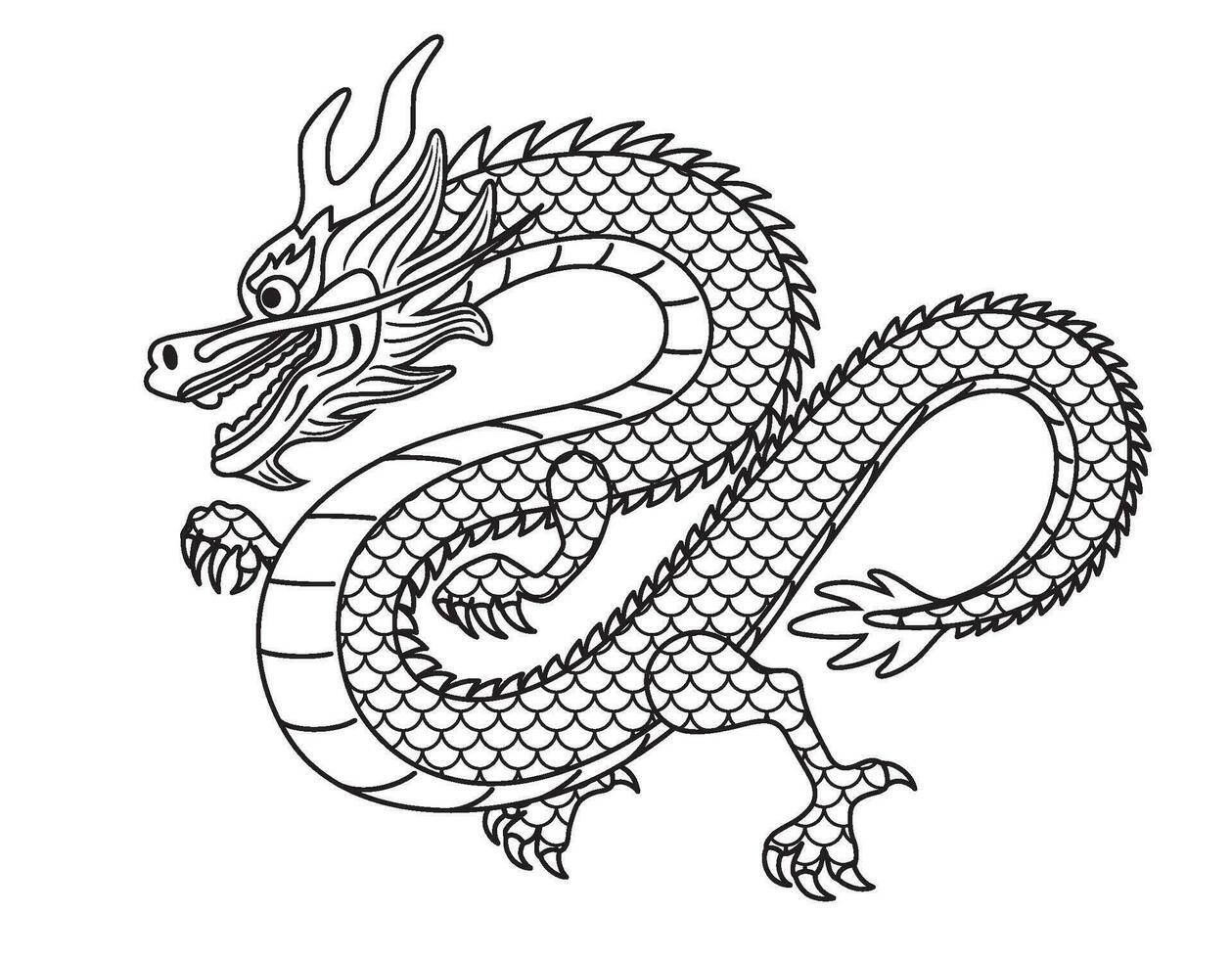 Year Of The Dragon Vector Zodiac Symbol Illustration Isolated On A White Background.