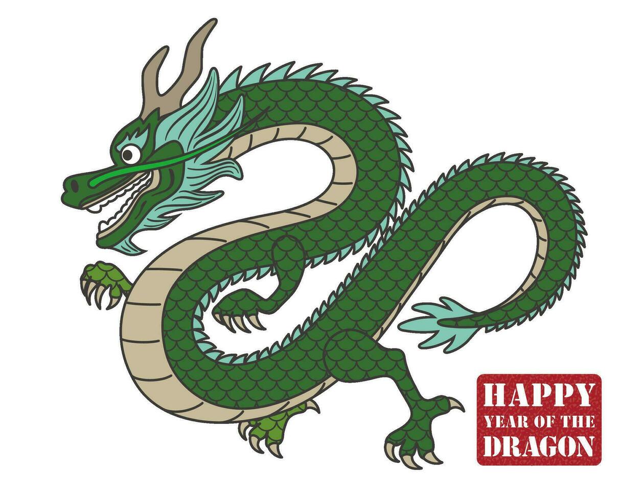 Year Of The Dragon Vector Zodiac Symbol Illustration Isolated On A White Background.