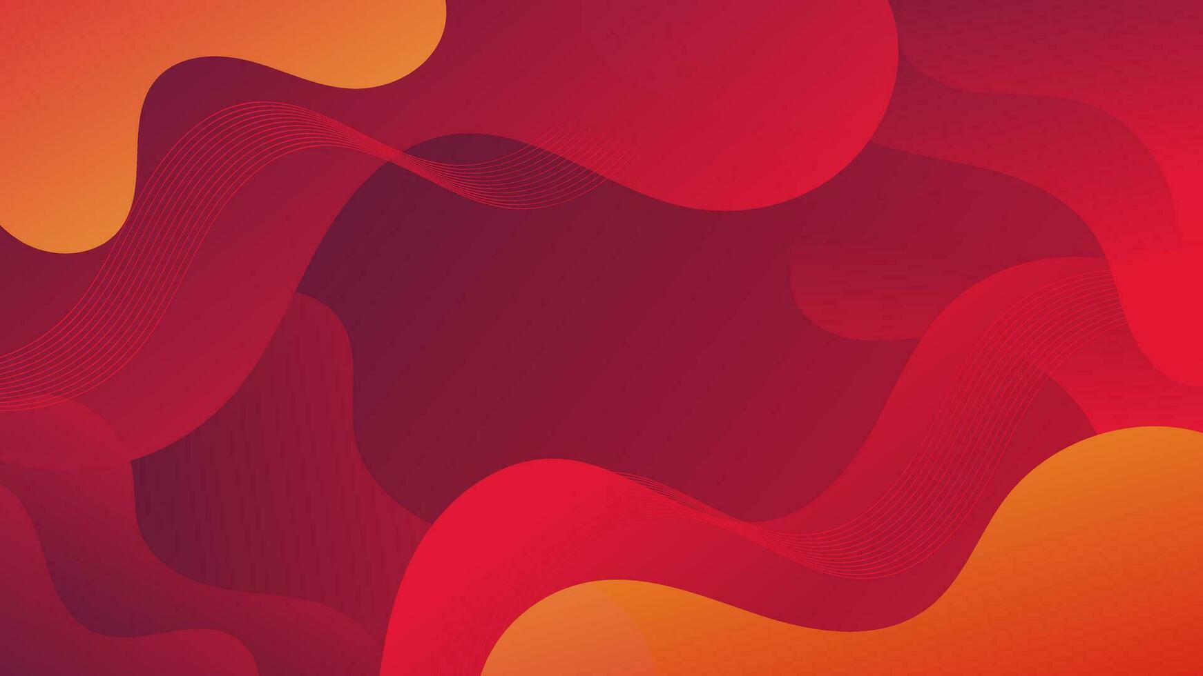 Abstract Gradient red Orange liquid Wave Background vector