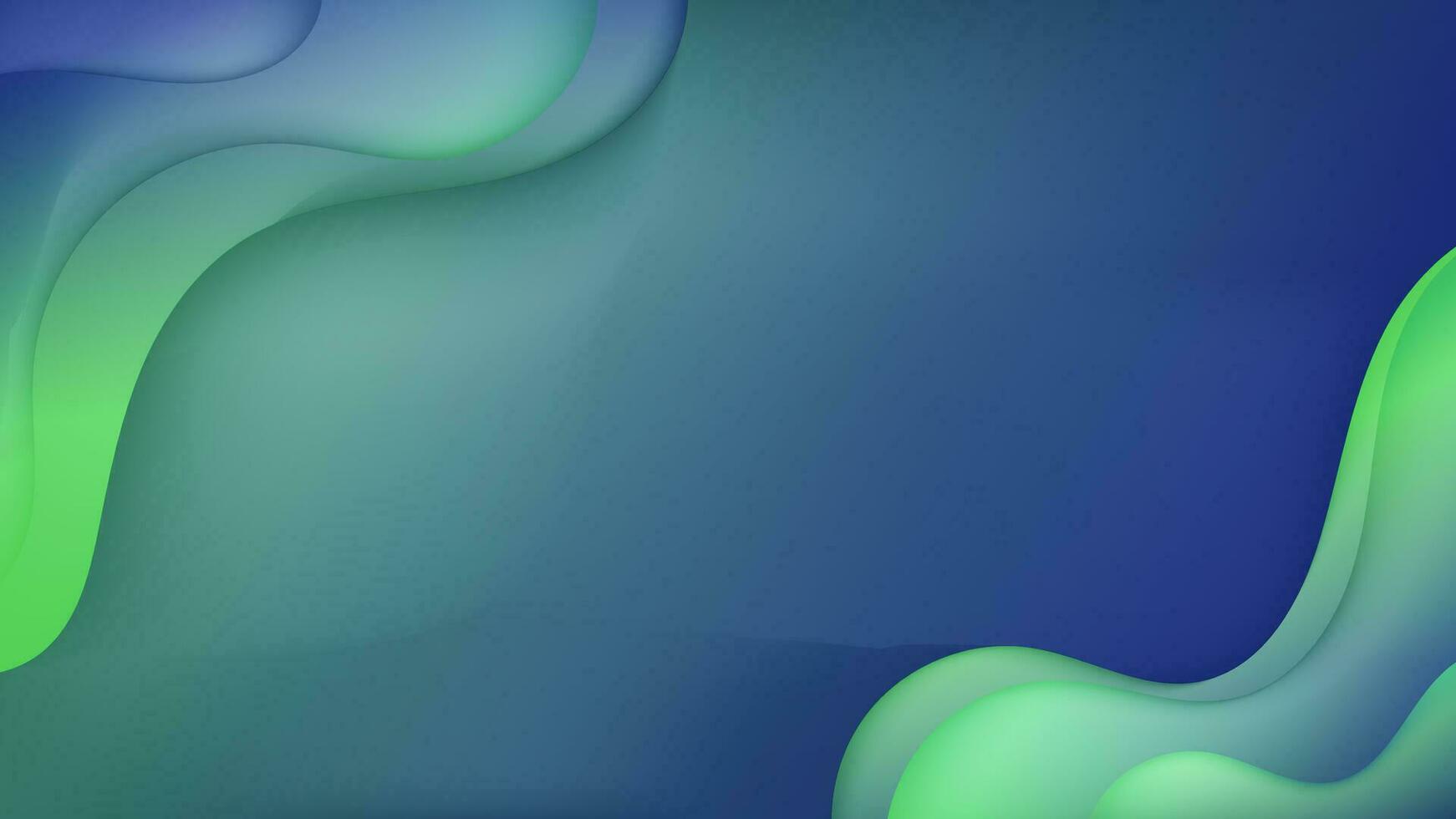 Abstract Gradient green blue liquid Wave Background vector