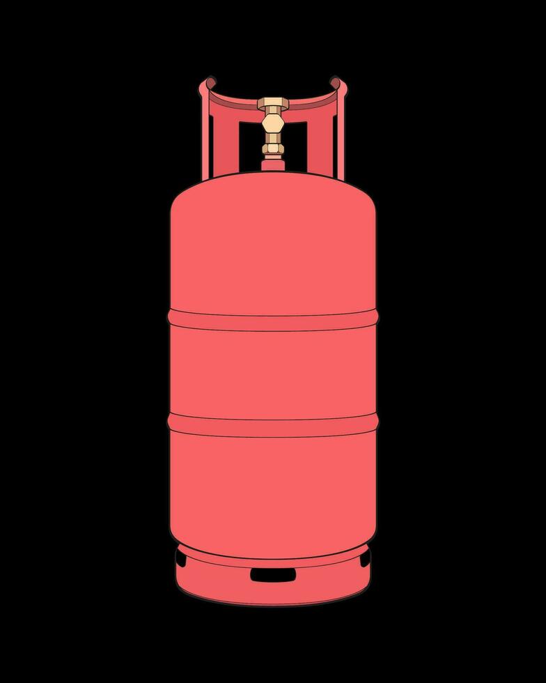 Industrial gas cylinders vector. Vector of industrial gas cylinders icon design isolated on black background.
