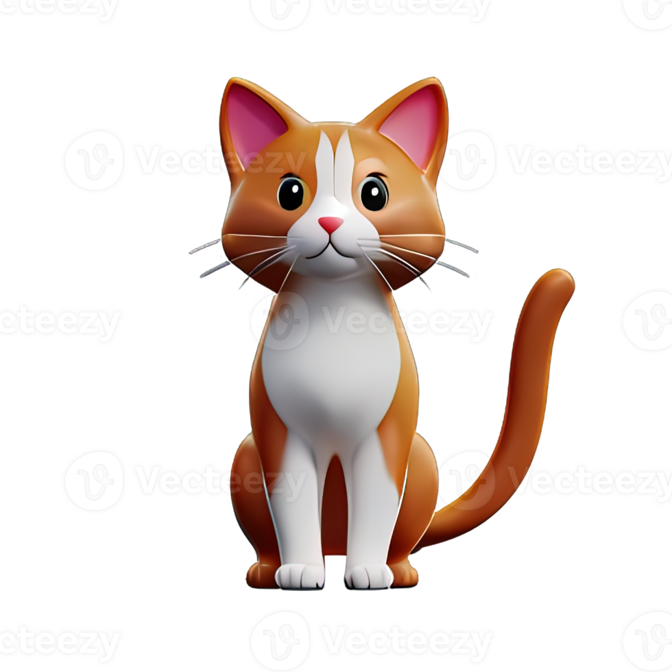 schattig kat 3d png