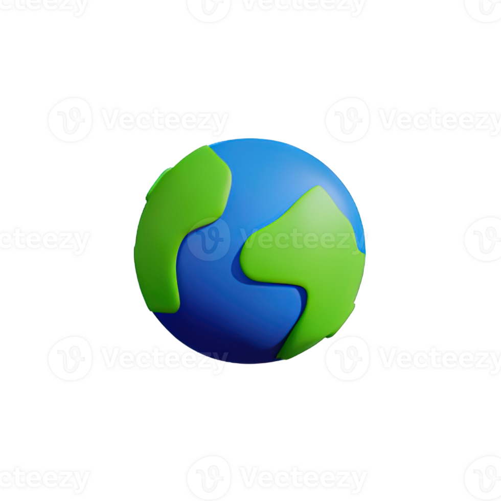 3D Cartoon planet Earth icon png