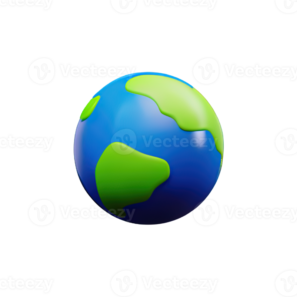 3D Cartoon planet Earth icon png