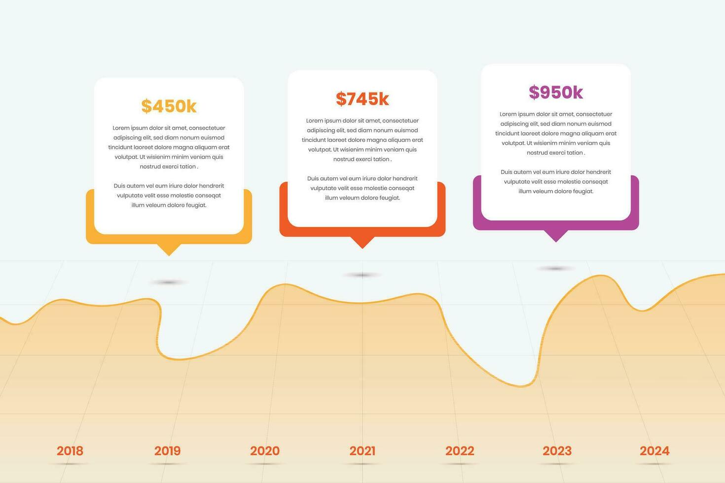 Modern business data presentation infographic template with graph vector