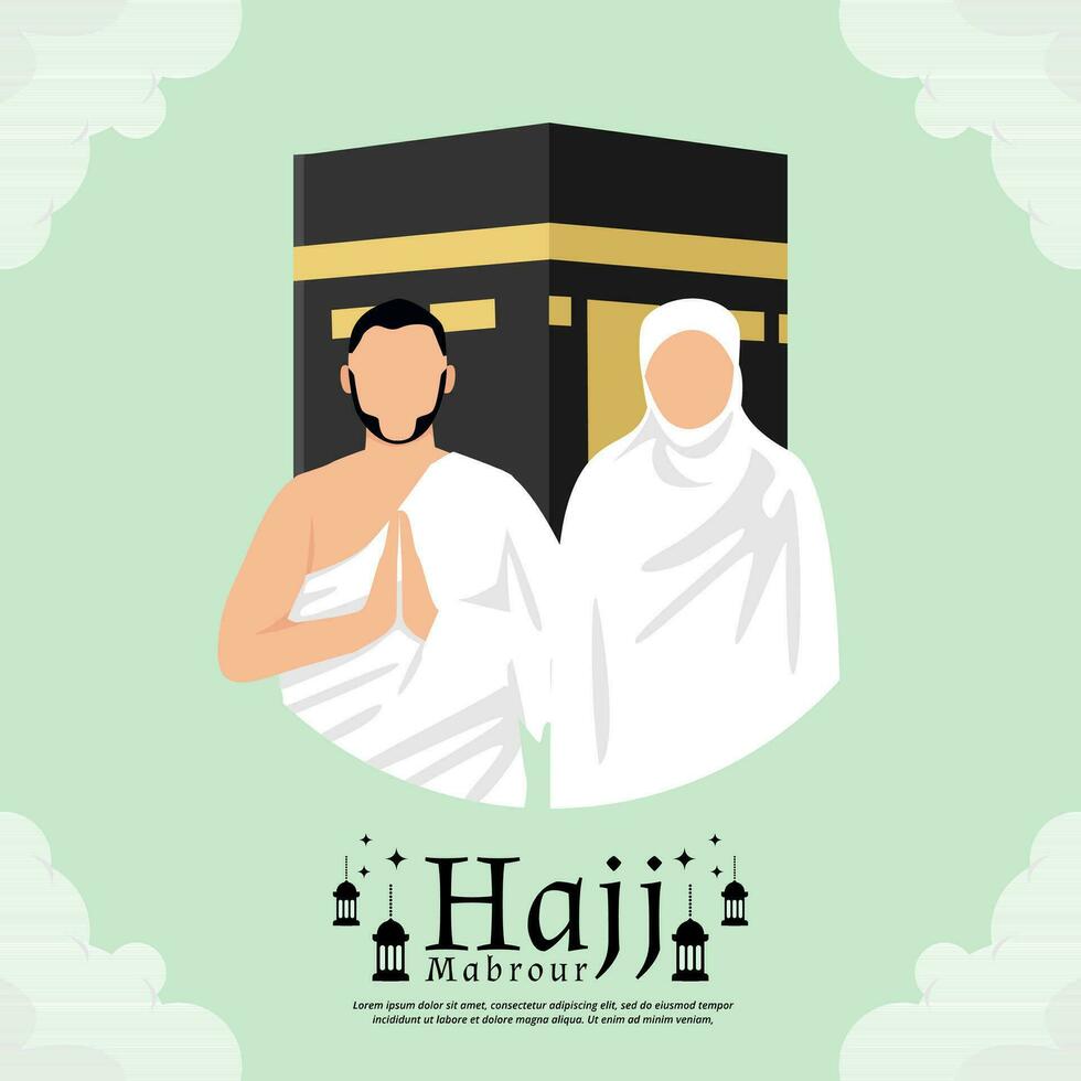 Hajj Mabrour Season and Eid al adha Islamic Artwork Template Design vector