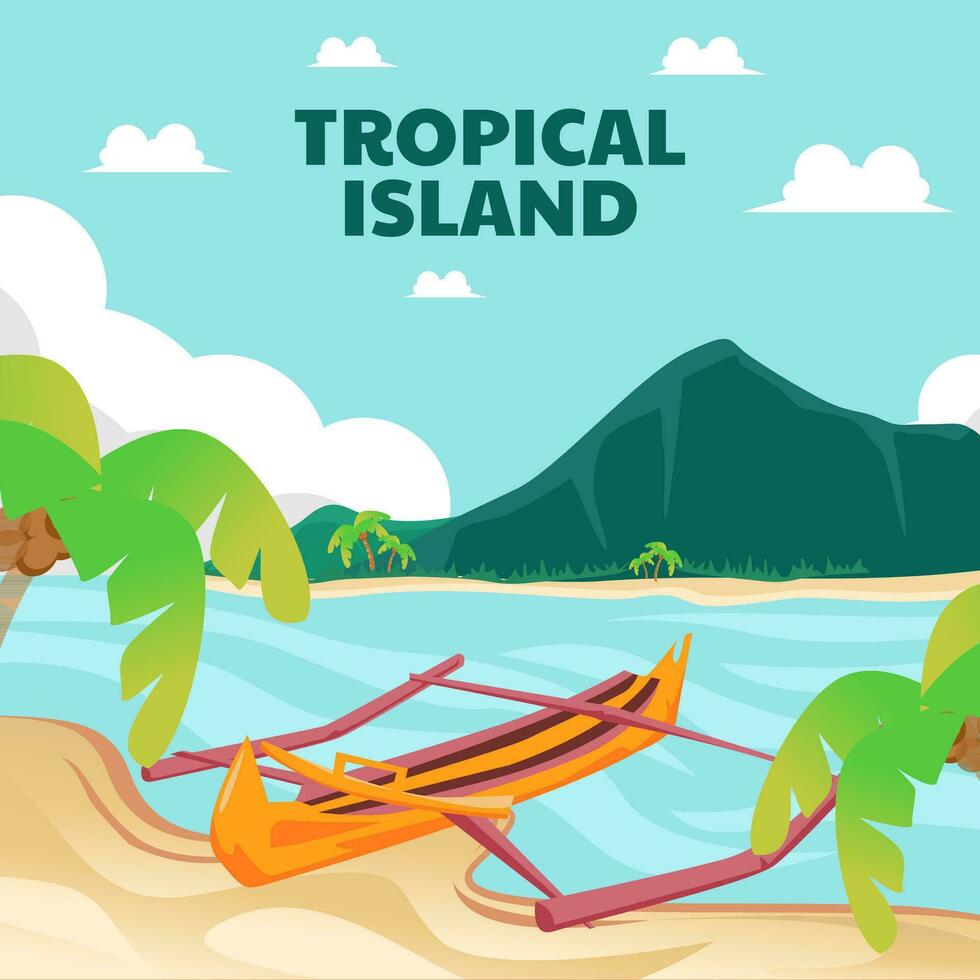 tropical isla verano vibraciones vector Arte antecedentes diseño