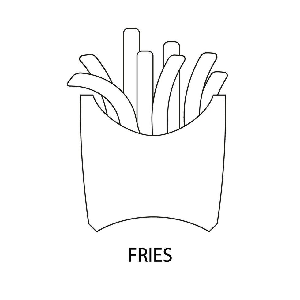 French Fries web icons in line style. Fast Food Vector illustration.