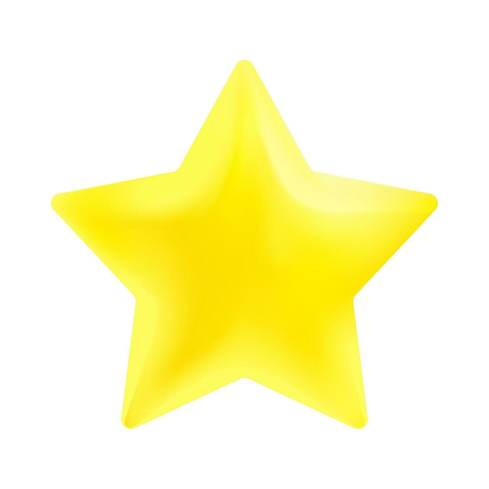 linda 3d súper estrella dibujos animados brillante redondo bordes vector