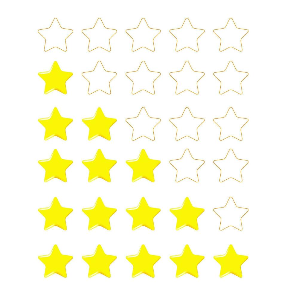 Cute 3D Super Star Cartoon Golden Yellow Color Complete Rating System