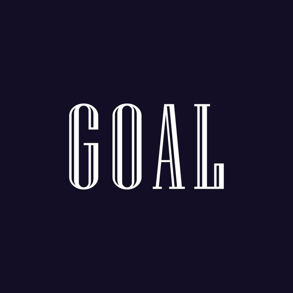 goal typography lettering design vector