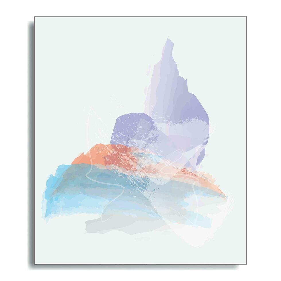 Water color digital abstract painting vector