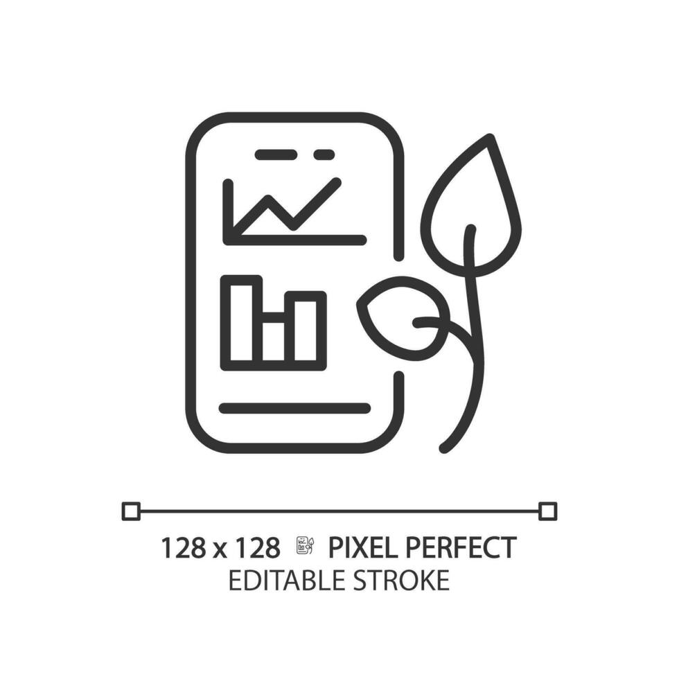 Smart soil monitoring linear icon. IoT based farming. Moisture sensor. Precision agriculture. Automatic irrigation. Thin line illustration. Contour symbol. Vector outline drawing. Editable stroke