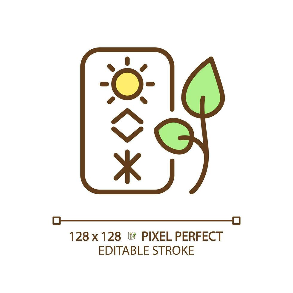 Climate condition monitoring green RGB color icon. Smart farming. Weather tracking. IoT in agriculture. Machine learning. Isolated vector illustration. Simple filled line drawing. Editable stroke