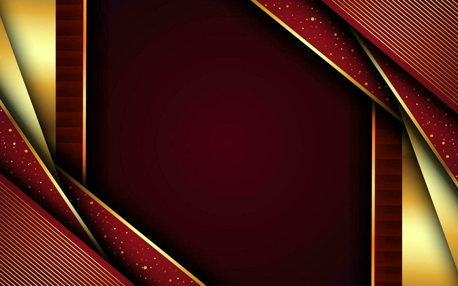 luxury background diagonal overlapped layer maroon with elegant golden vector