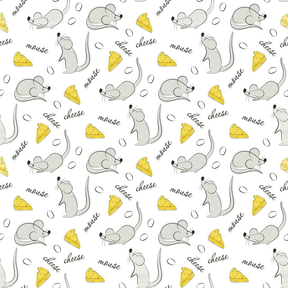 cute mouse pattern vector