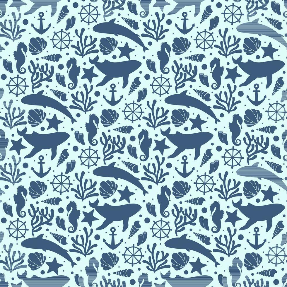 marine life pattern vector