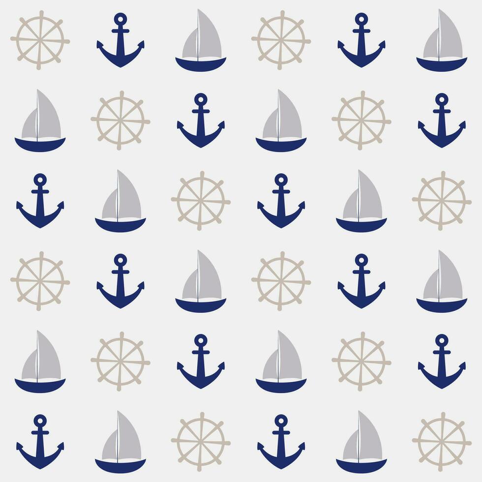 Marine seamless pattern vector