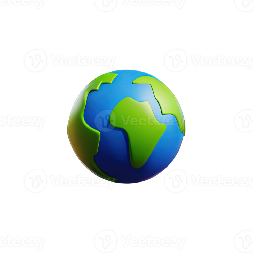 3D Cartoon planet Earth icon png