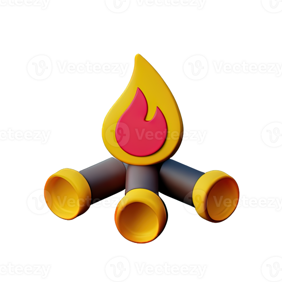 3d campfire icon png