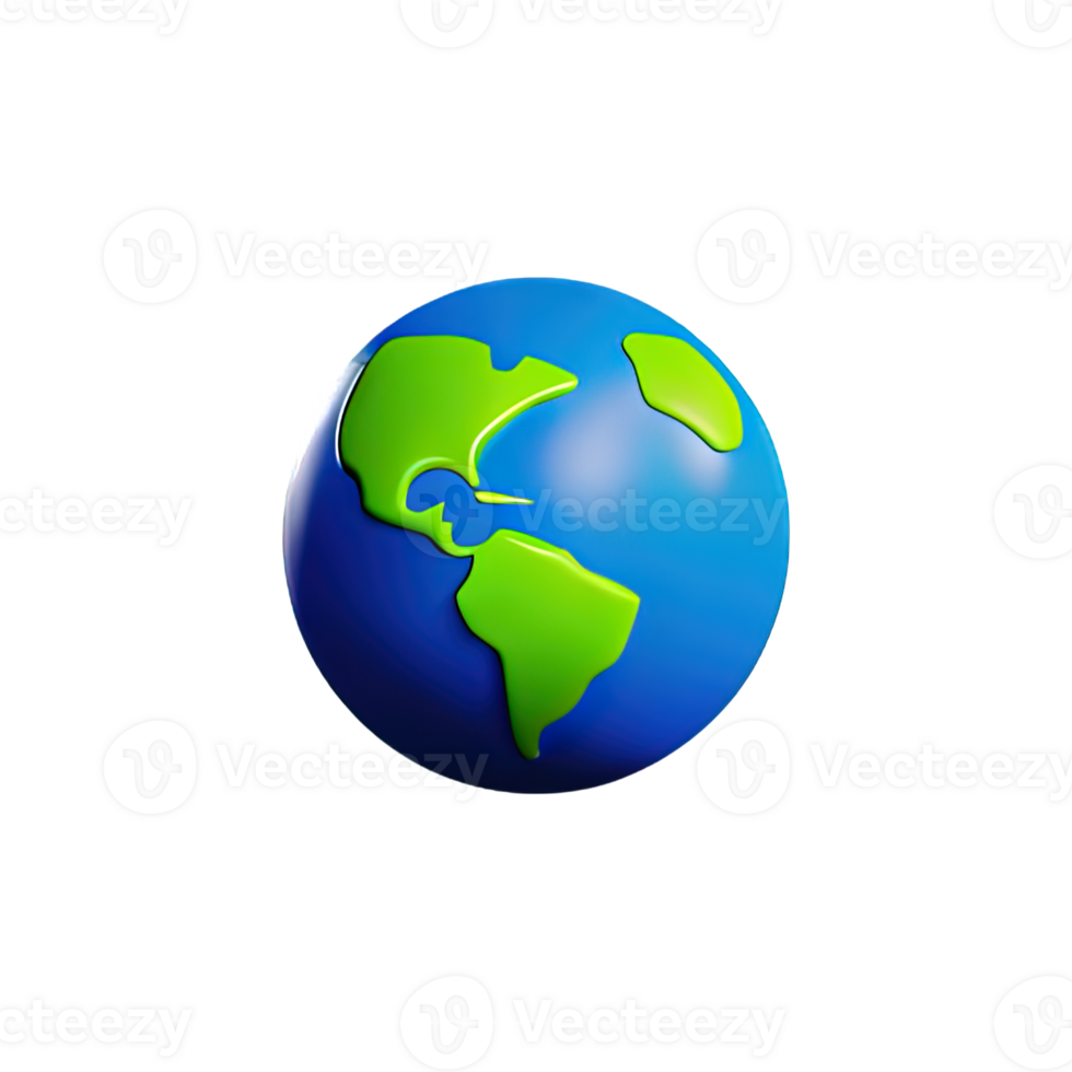 3D Cartoon planet Earth icon png