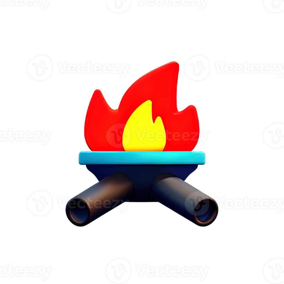 3d campfire icon png