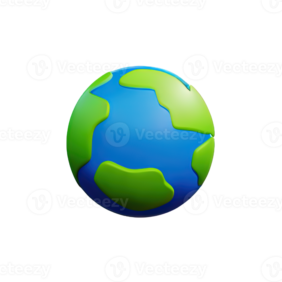 3D Cartoon planet Earth icon png