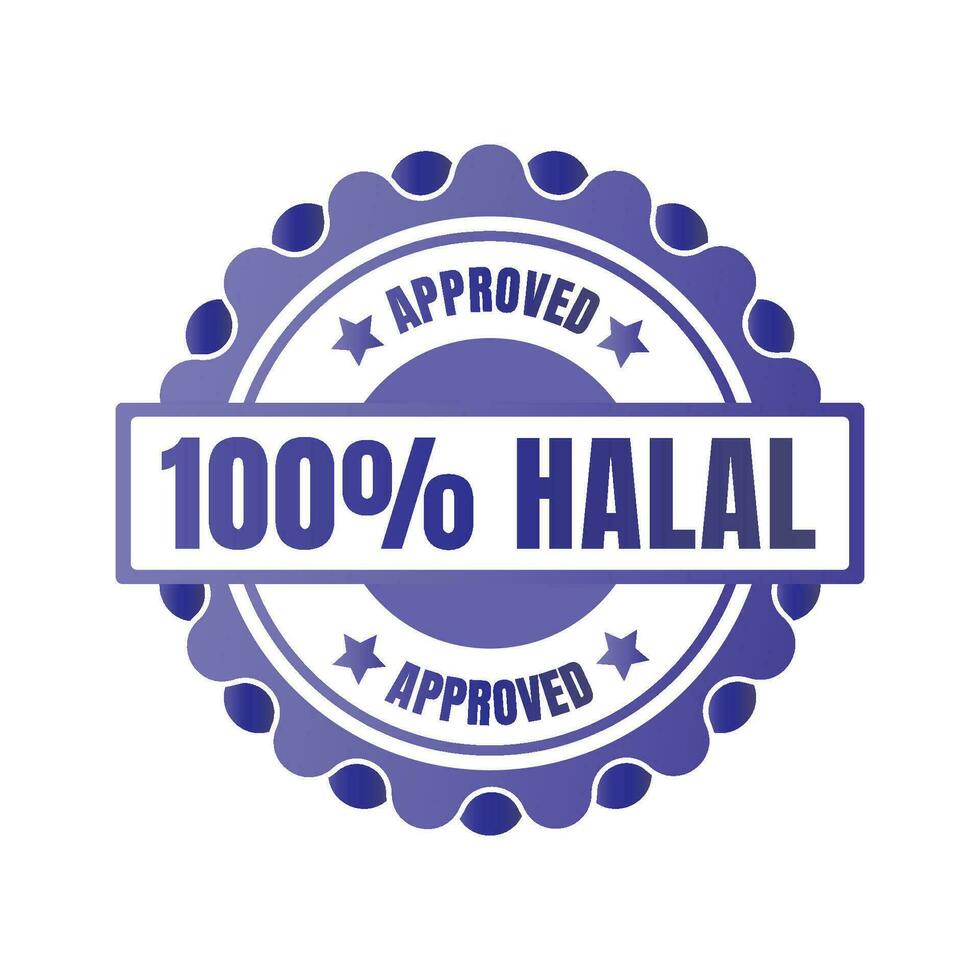 Halal certified badge, halal food certified ribbon badge, halal product certification stamp vector