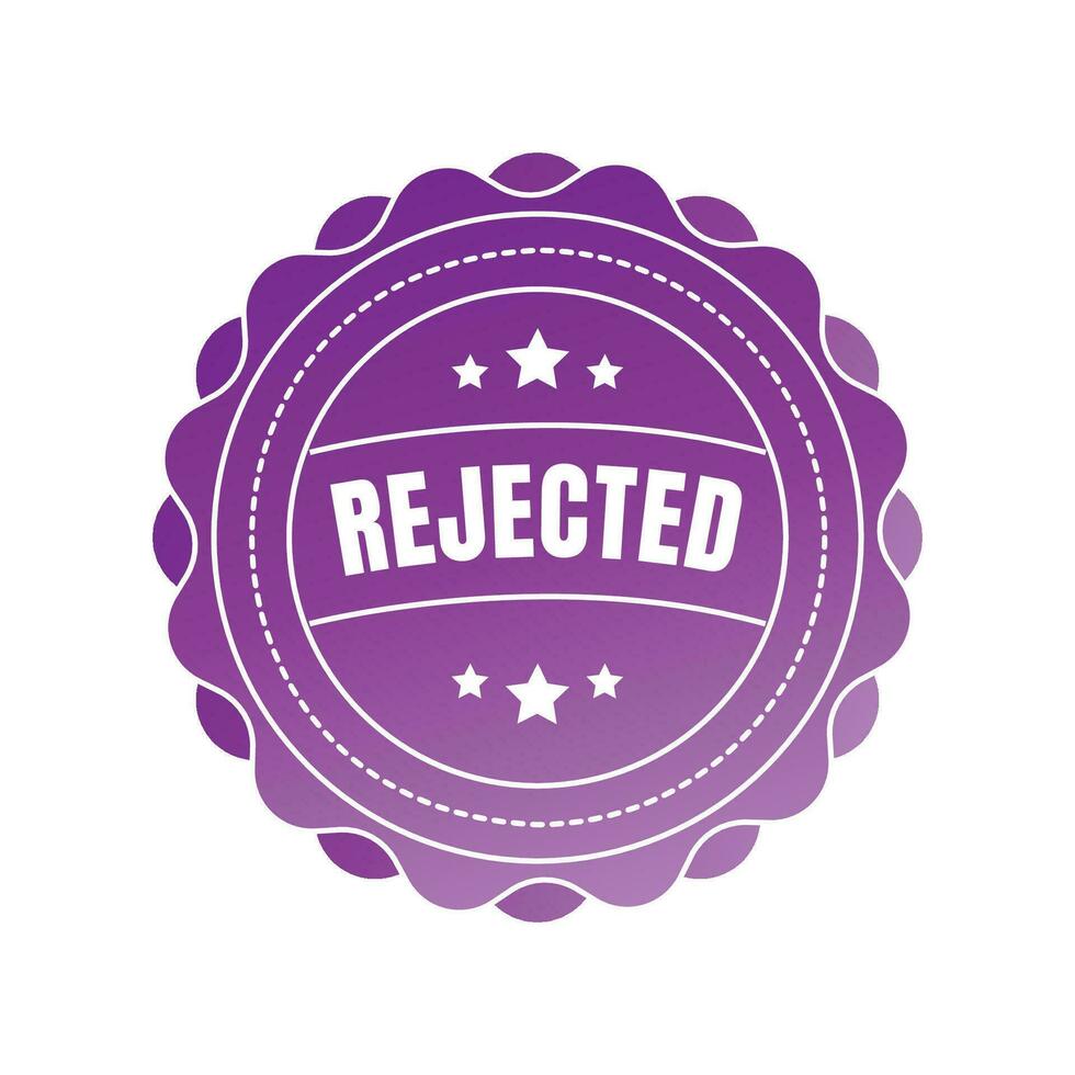 Rejected badge ribbon design, Quality control badge seal, Product rejected badge stamp vector