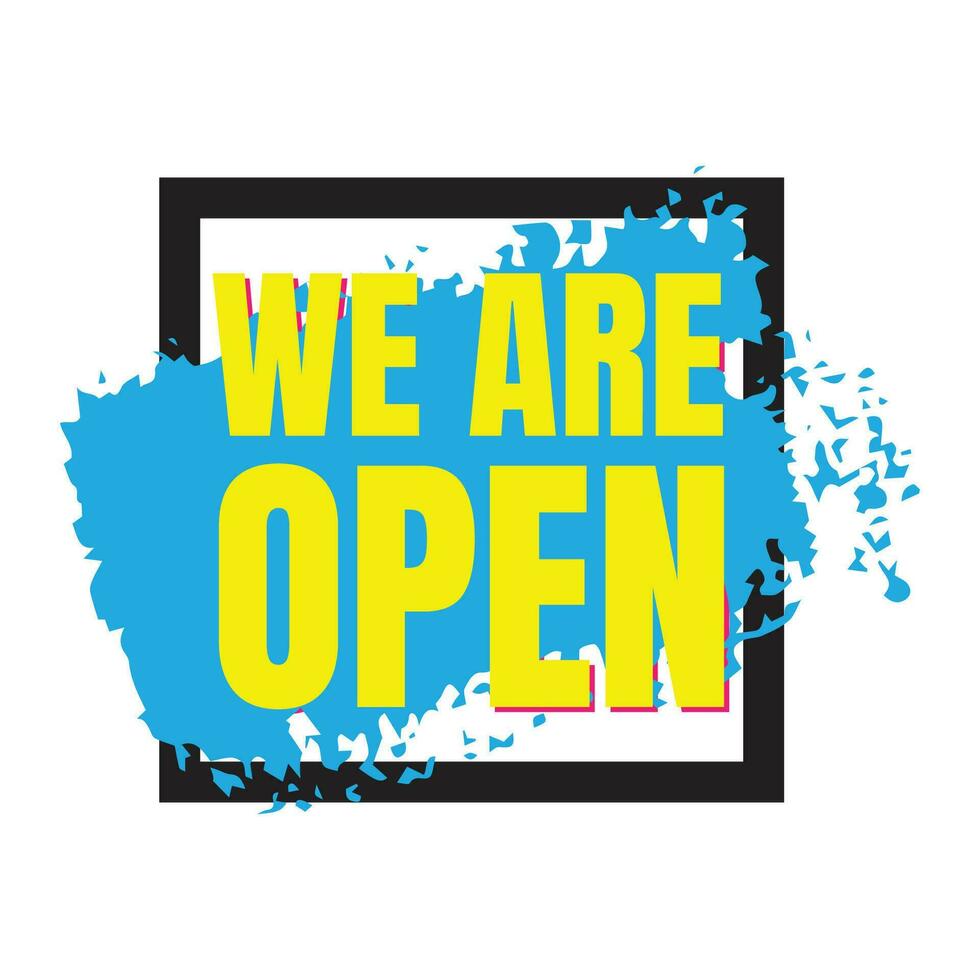 We are open vector sign, Open now market, and shopping center icon sign design, We are open marketing vector signboard