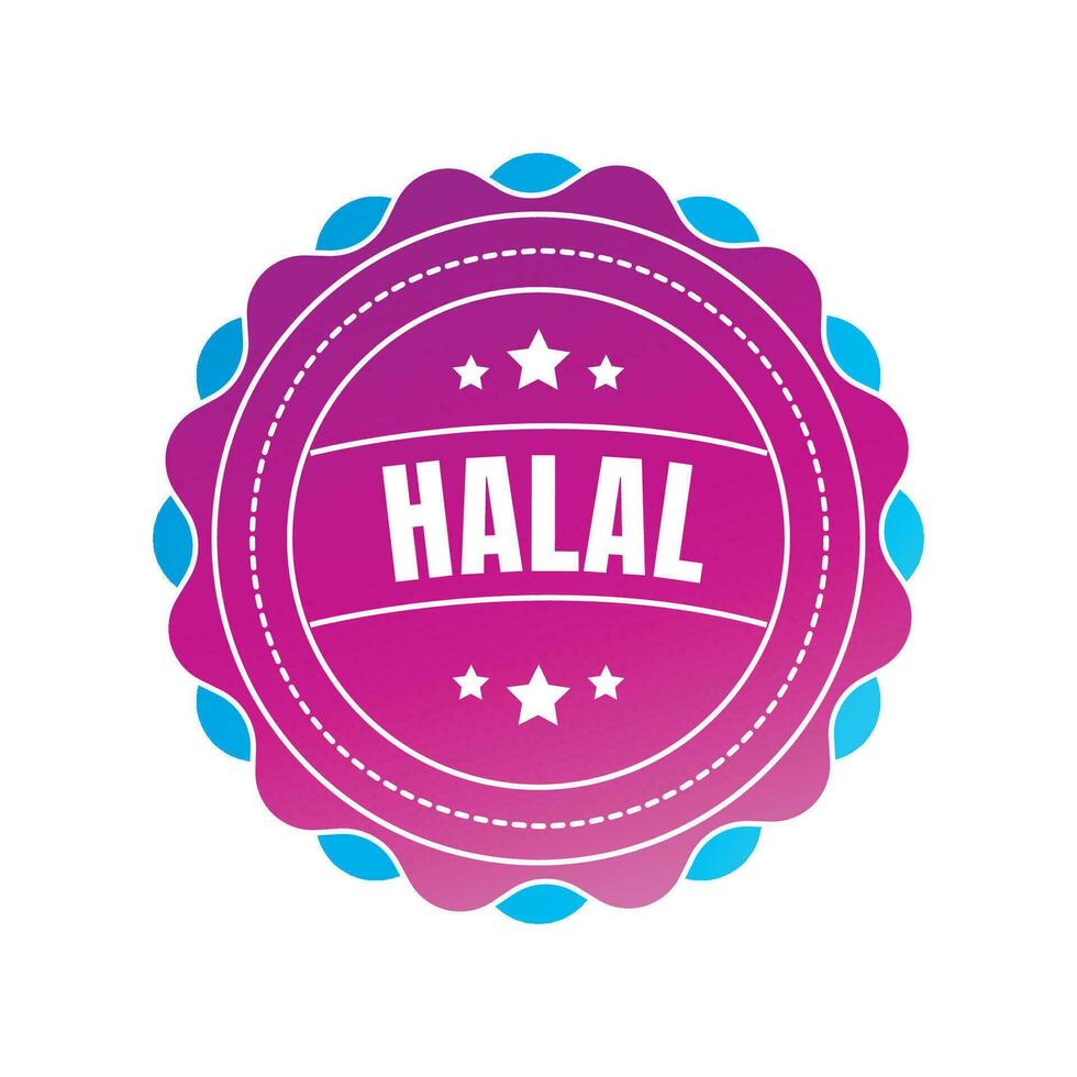 halal certificado insignia, halal comida certificado cinta insignia, halal producto Certificación sello vector