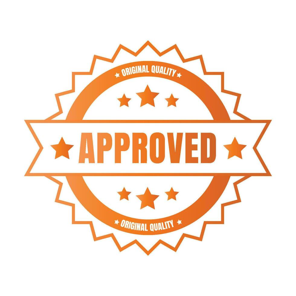 Approved stamp badge design, Certified seal ribbon, Number one ribbon badge vector