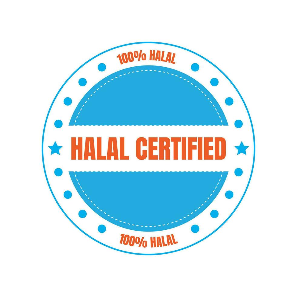 Halal certified badge, halal food certified ribbon badge, halal product certification stamp vector