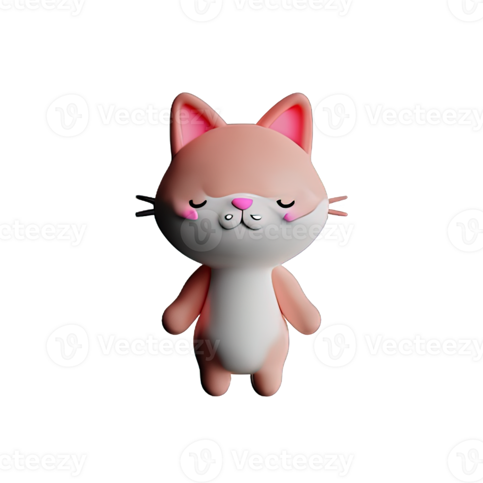 Cute cat 3d png