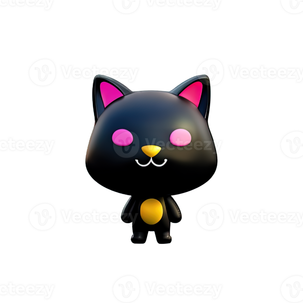 Cute cat 3d png