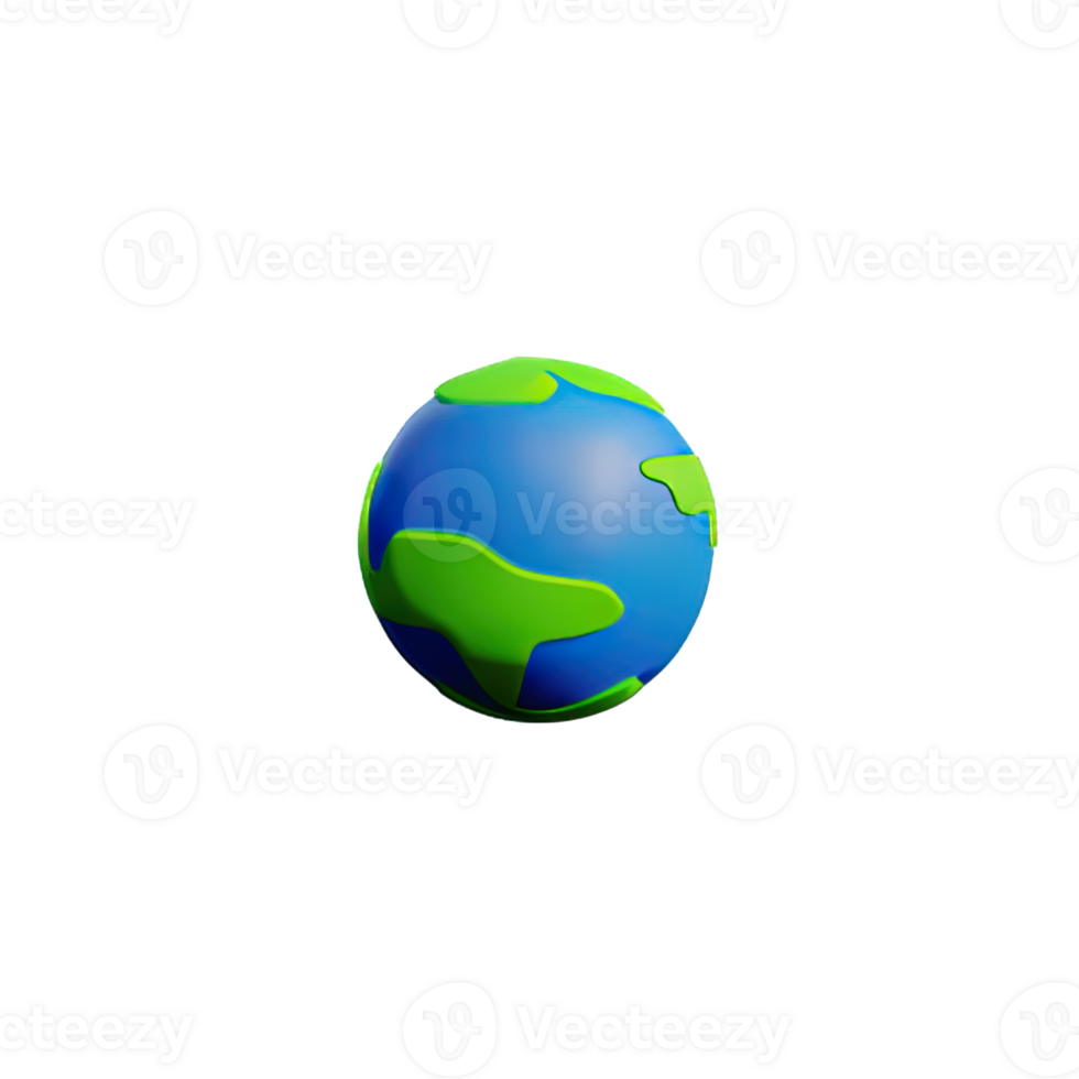 3D Cartoon planet Earth icon png