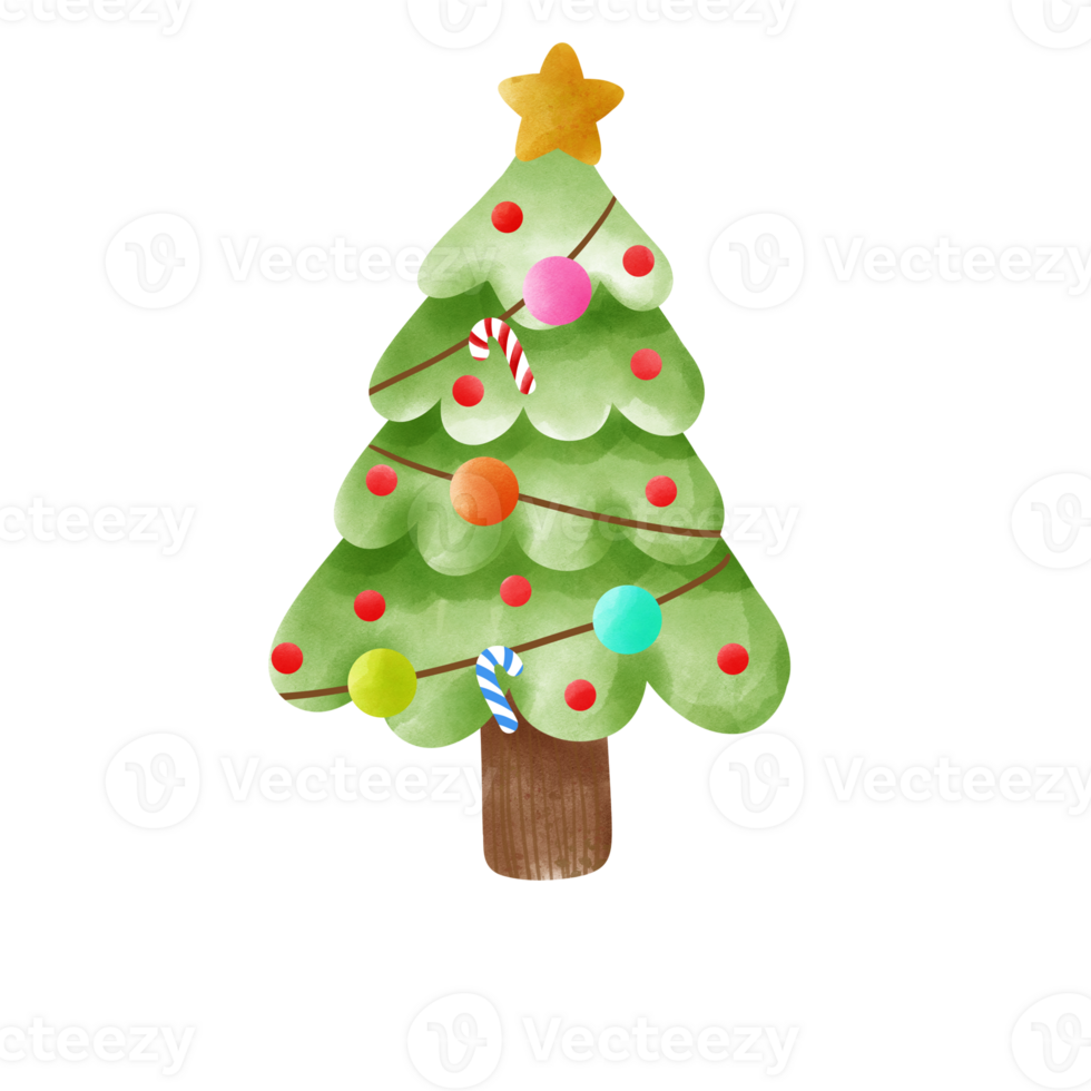 Christmas tree in new years. png