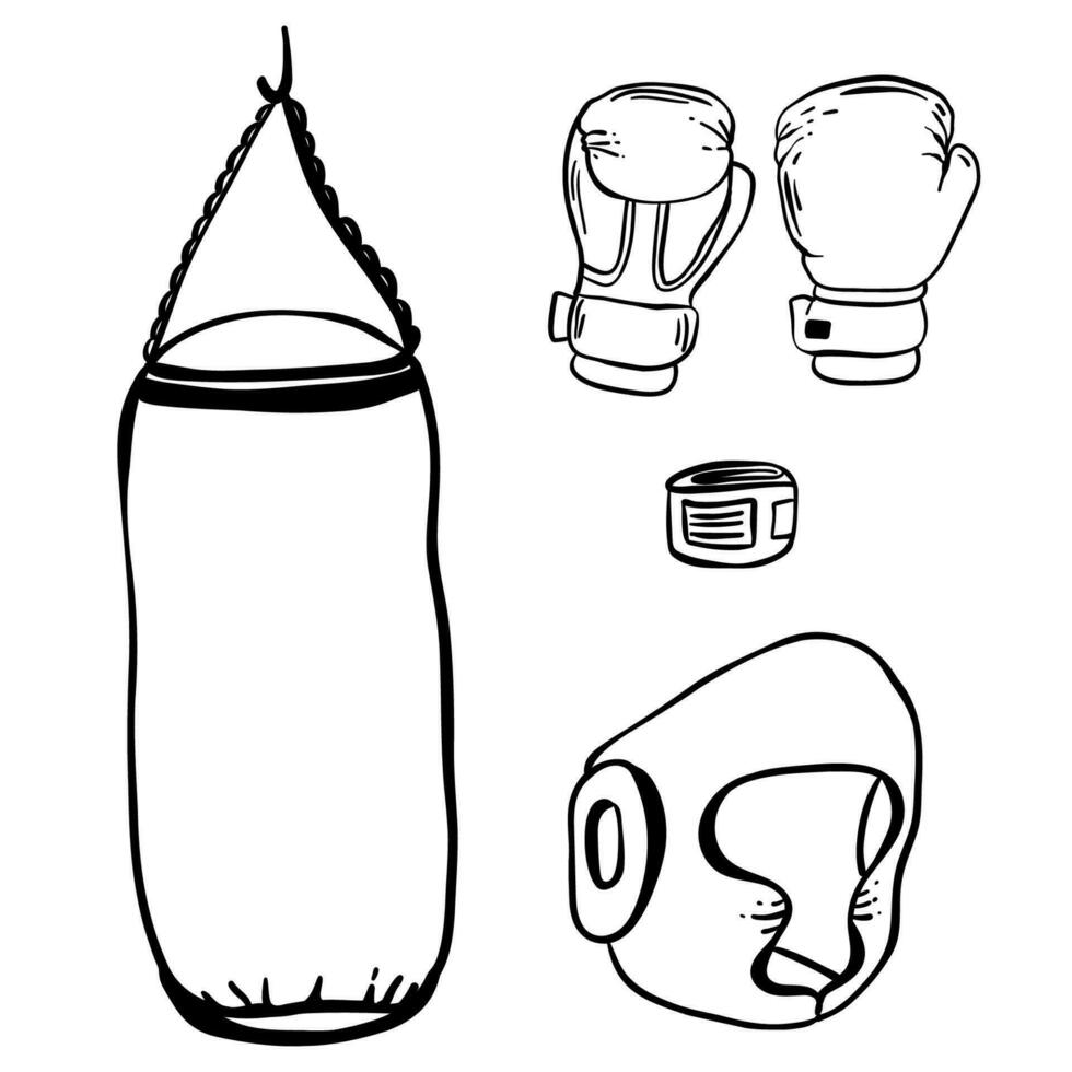 Cartoon boxing glove icon, front and back. Isolated vector illustration. set,