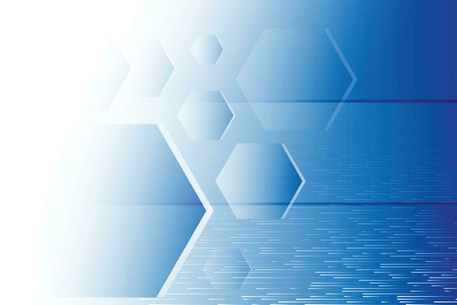 Abstract blue and white technology background with hexagonal shape. Vector illustration.