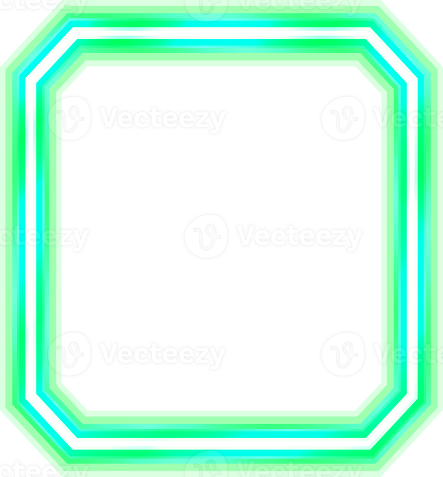 Abstract neon frame. Shining and glowing border. Copy space for your images, text, lettering, pictures, photos and designs. png