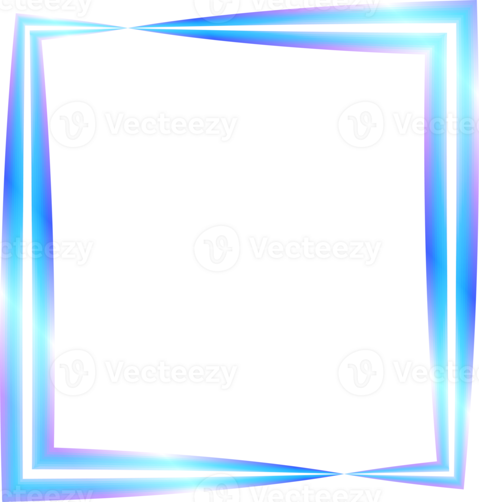 Abstract neon frame. Shining and glowing border. Copy space for your images, text, lettering, pictures, photos and designs. png
