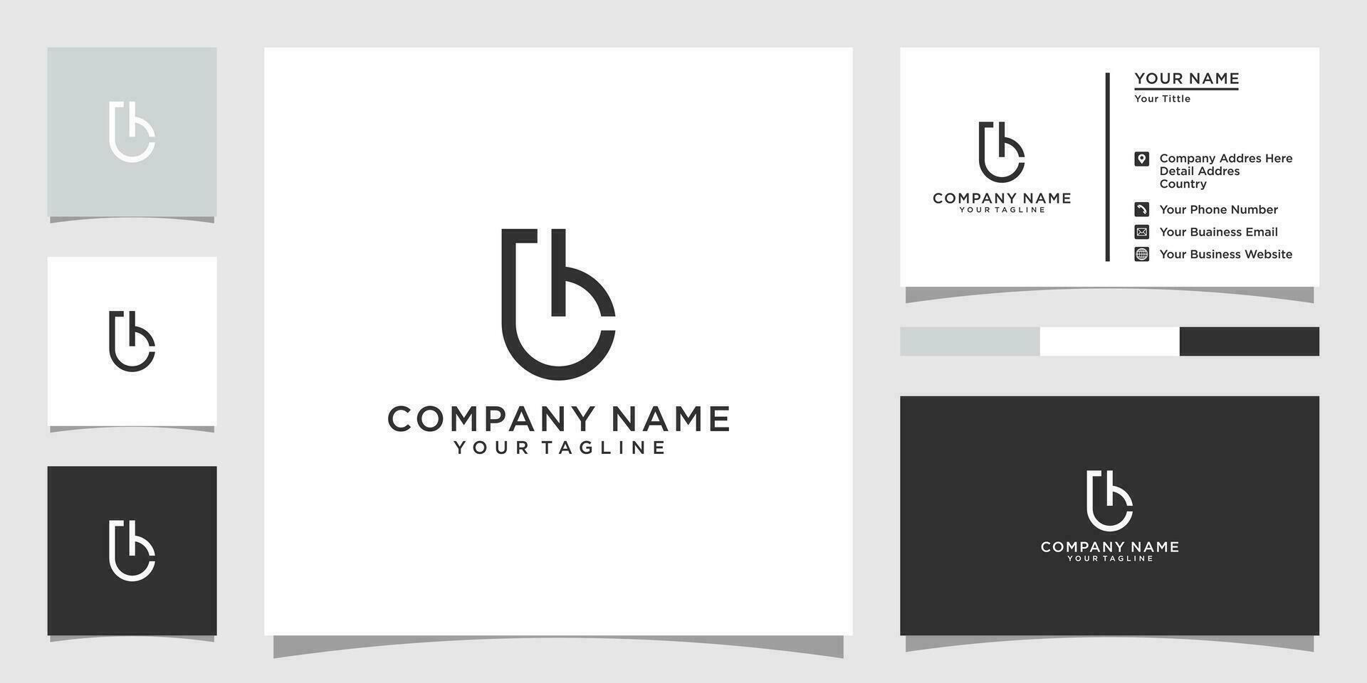 BH or HB initial letter logo design vector